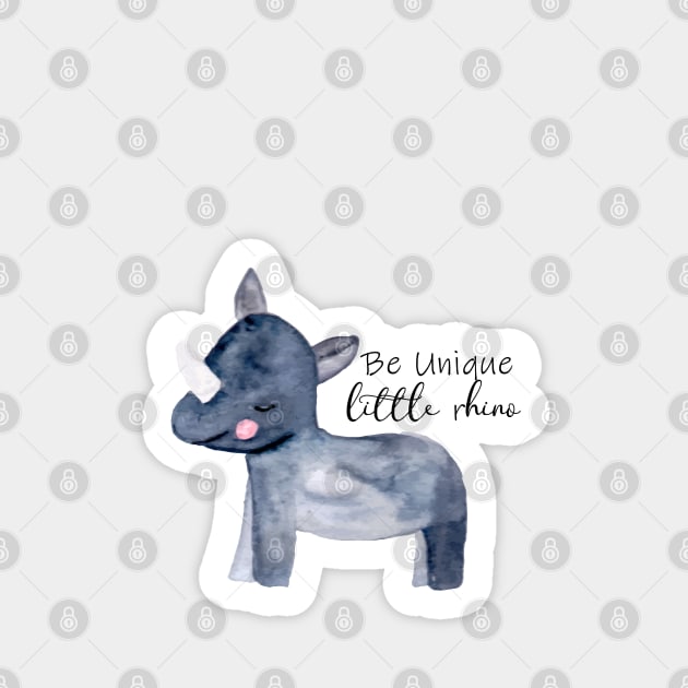 Be Unique little rhino Sticker by Harpleydesign